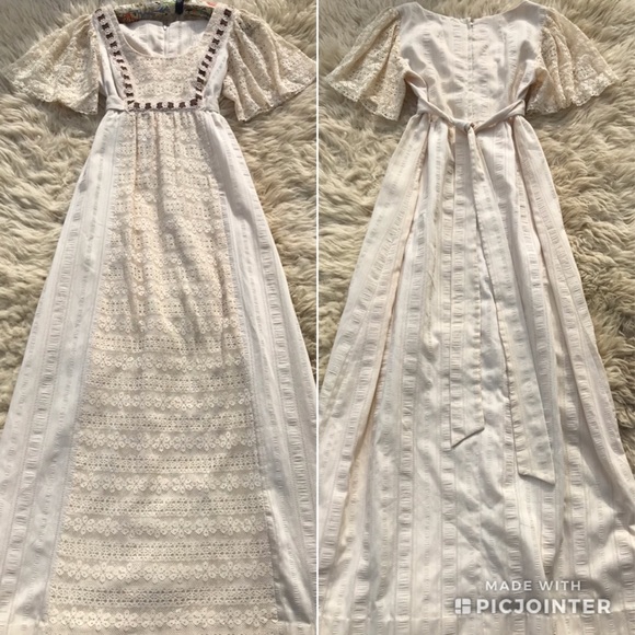 N/A Dresses & Skirts - Gorgeous 60s/70’s Empire Waist Lace Maxi